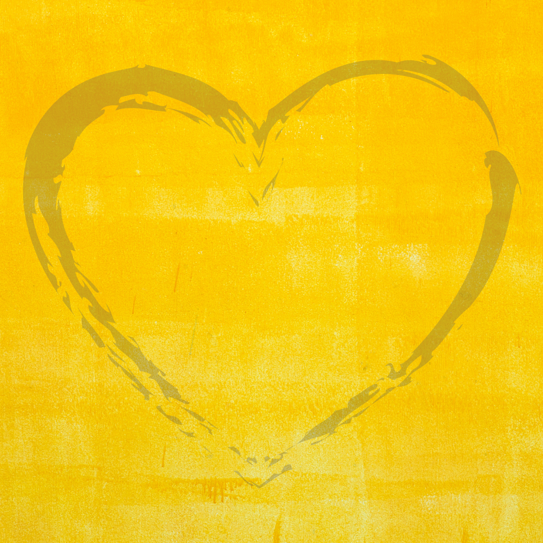 heart with yellow background